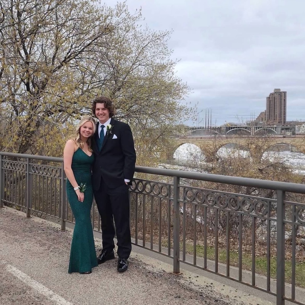 Green sparkly prom dress